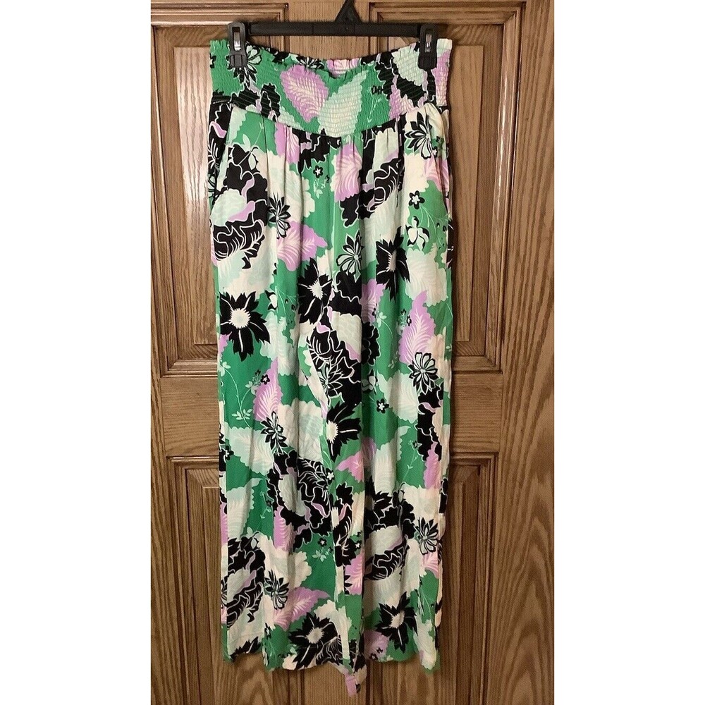 Anthropologie The Saria Smocked Wide-Leg Pants by Maeve Size Small